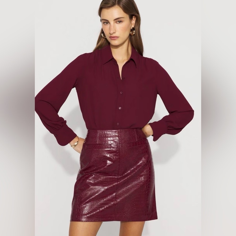 White House Faux Croc Skirt